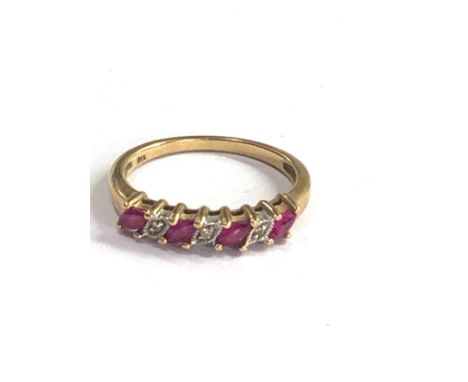 9ct gold ruby &amp; diamond ring 2.5g 