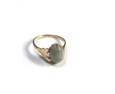 9ct gold vintage nephrite ring (1.5g) 