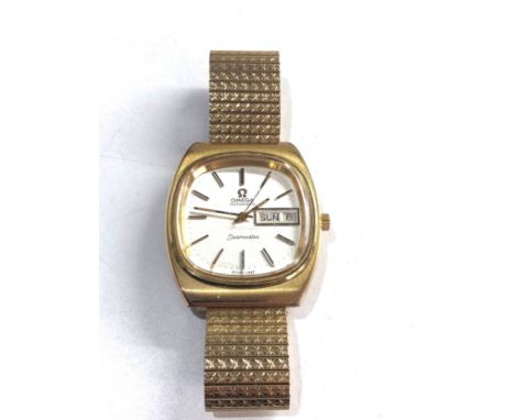 Vintage Omega seamaster automatic gents wristwatch day date in working order no warranty given 