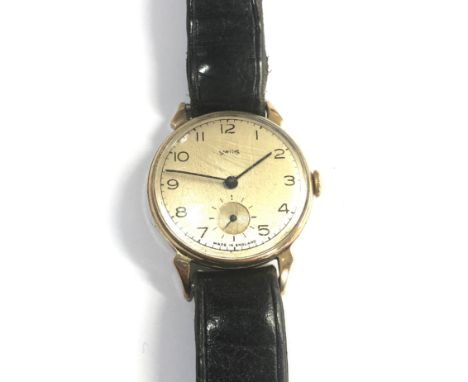 Vintage 9ct gold gents Smiths presentation wristwatch dated 1951 15 jewels manual wind movement non working order 