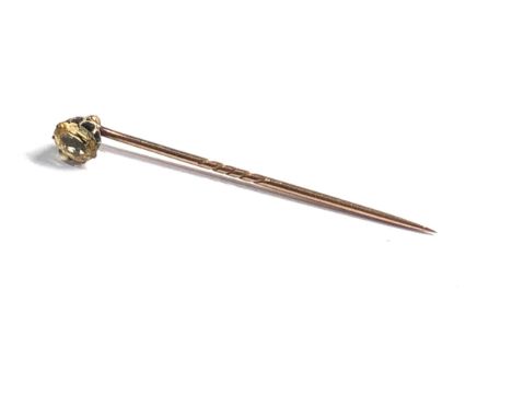 Antique 15ct gold yellow sapphire stick pin 