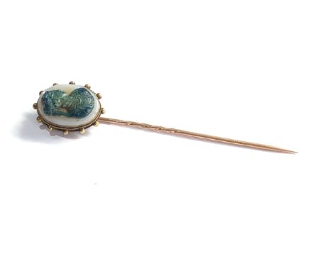 Antique 15ct gold cameo stick pin 5.1g 