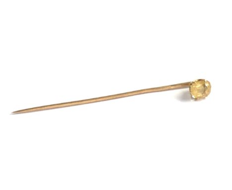 Antique 14ct gold stone set stick pin 