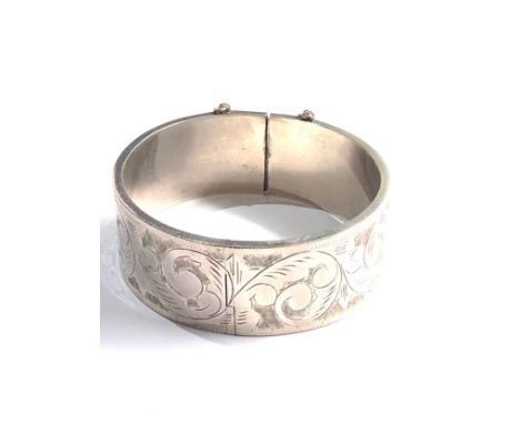 Vintage silver cuff bangle 25mm wide wight 40g 