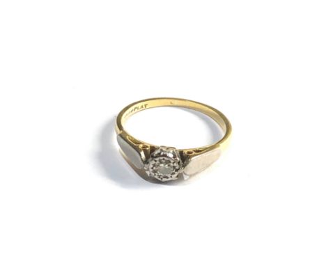 18ct gold vintage diamond solitaire ring (2.3g) 