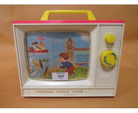 A VINTAGE FISHER-PRICE GIANT SCREEN MUSIC BOX TV A/F