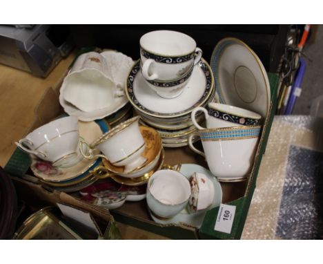 A COLLECTION OF ASSORTED CUPS AND SAUCERS ETC TO INCLUDE COALPORT, WEDGWOOD RUNNYMEDE ETC 