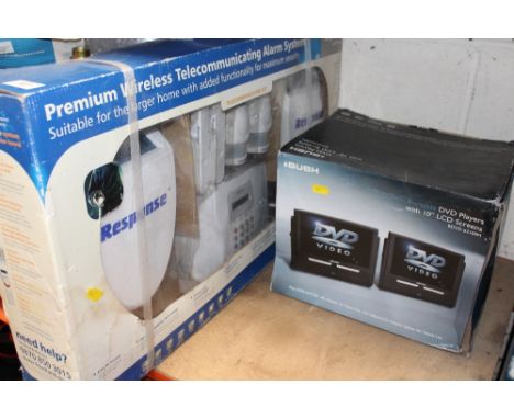 AN ALARM SYSTEM, LAMP, PORTABLE DVD PLAYERS ETC A/F