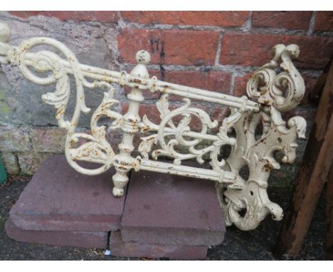 A VINTAGE CAST METAL ORNATE HINGED BRACKET - bracket arm approx L 50 cm