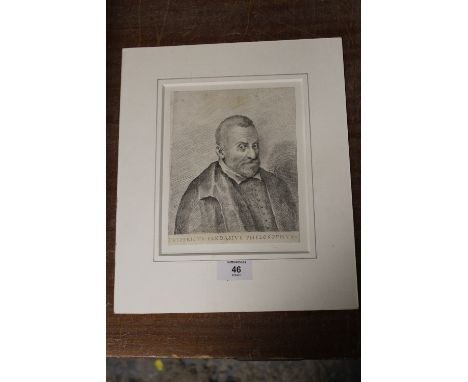 AN EARLY PORTRAIT STUDY OF THE PHILOSOPHER FRIDERICUS PENDASIUS, pencil on paper, unsigned, unframed, 18 x 14 cm