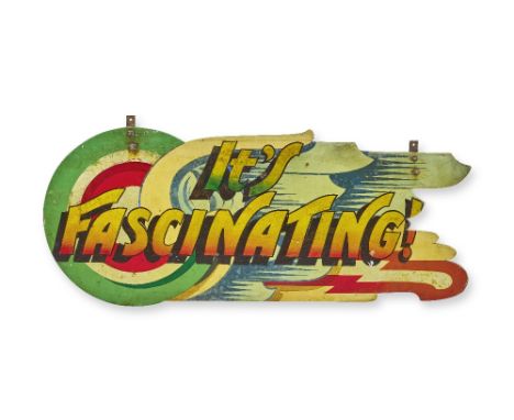 A set of four English painted ticket signs for the 'Jets' fairground rideAttributed to Edwin Hall, circa 1940sThe shaped sign