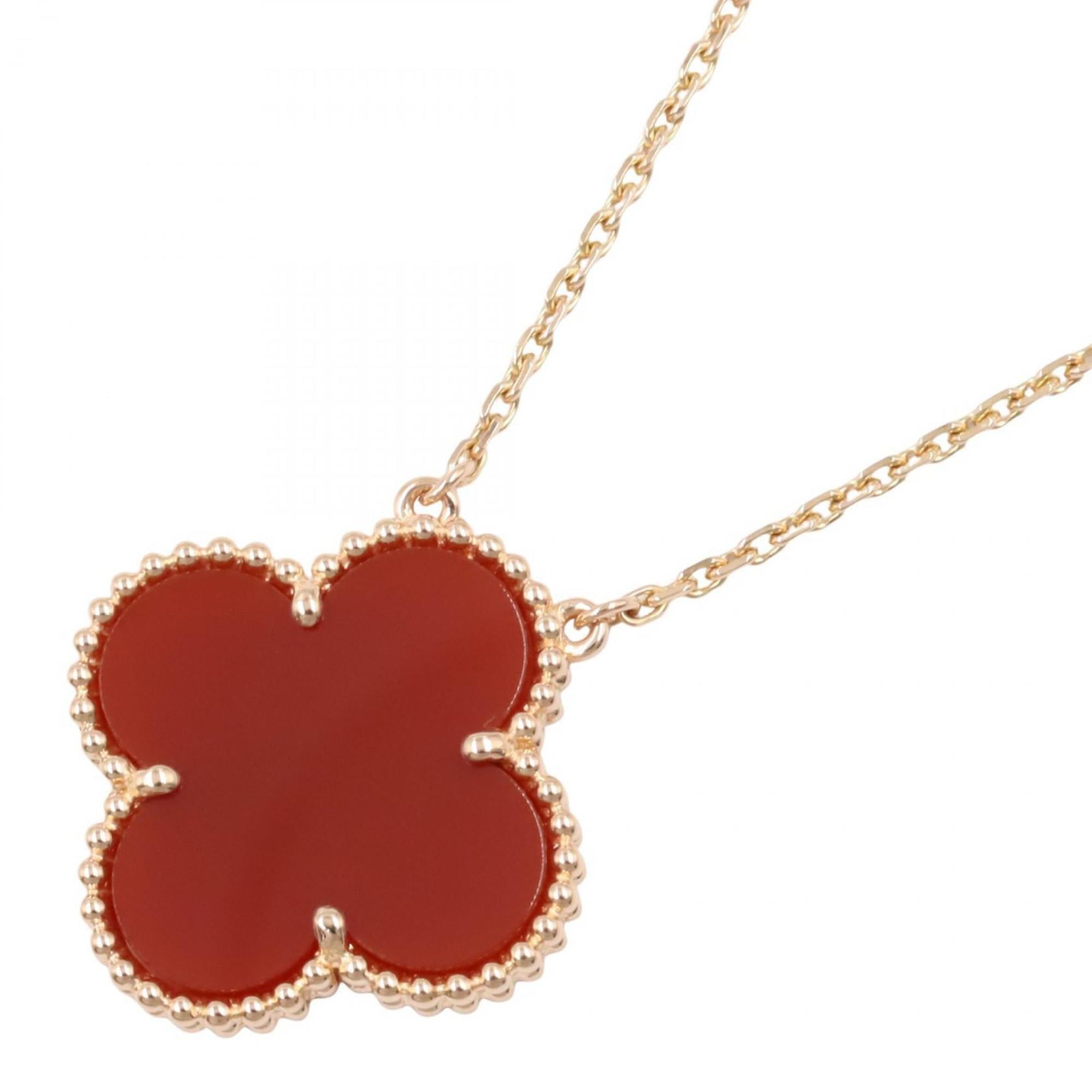 Van Cleef & Arpels Magic Alhambra Necklace in 18K Pink Gold with Carnelian, available gold and red t