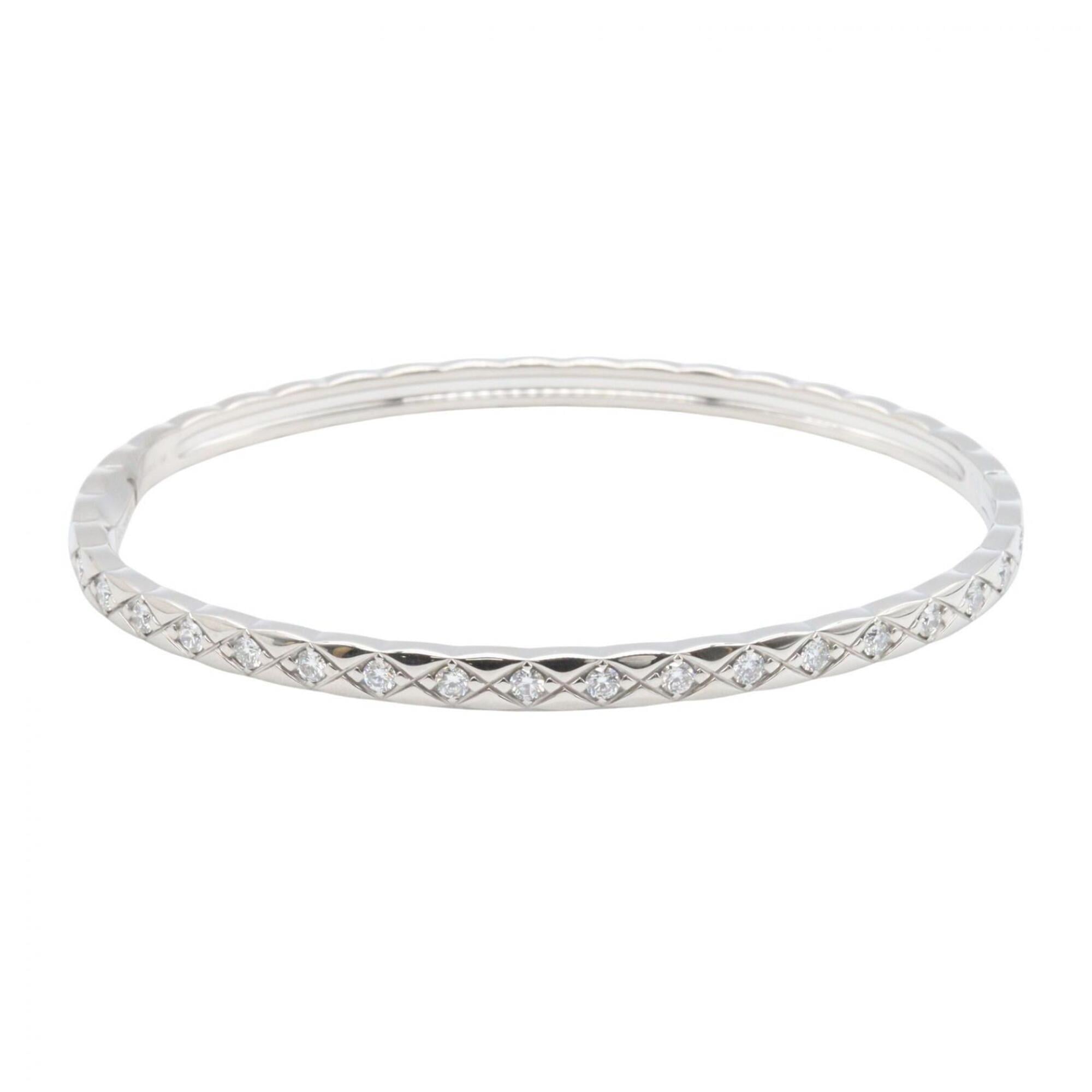 Chanel Coco Crush Diamond Bracelet, Size M. Accessory, 18K White Gold (WG), Diamond, Women\'s, Silve