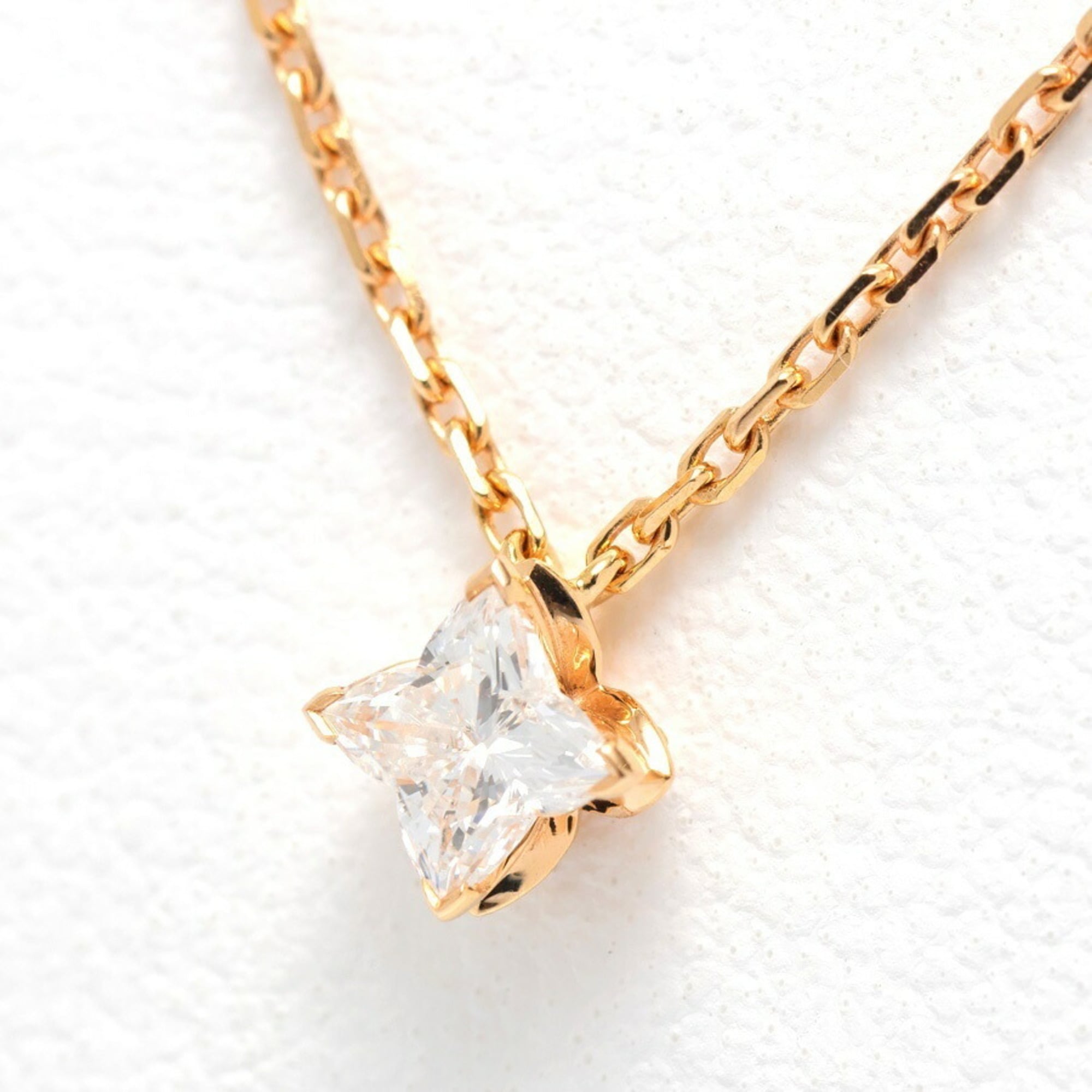 Louis Vuitton LV Diamond Star Pendant Necklace Q03842, 18K Pink Gold, Diamond, 42.5 cm