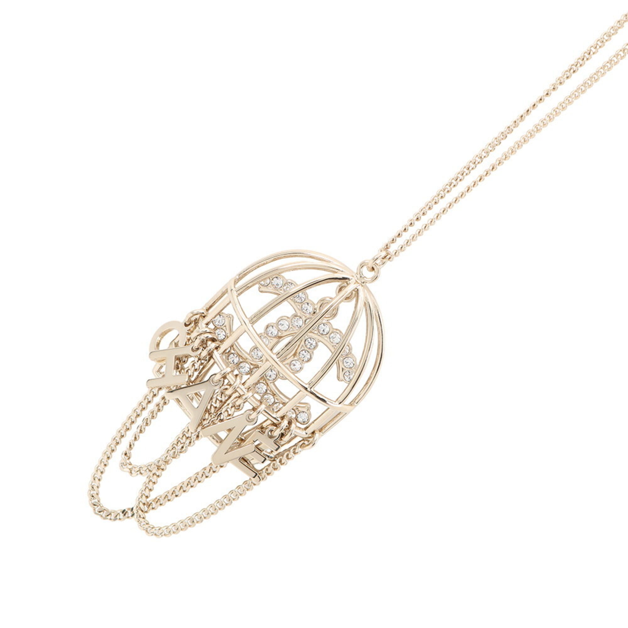 Chanel necklace, birdcage design, Coco Mark rhinestone, B20 B. CHANEL.