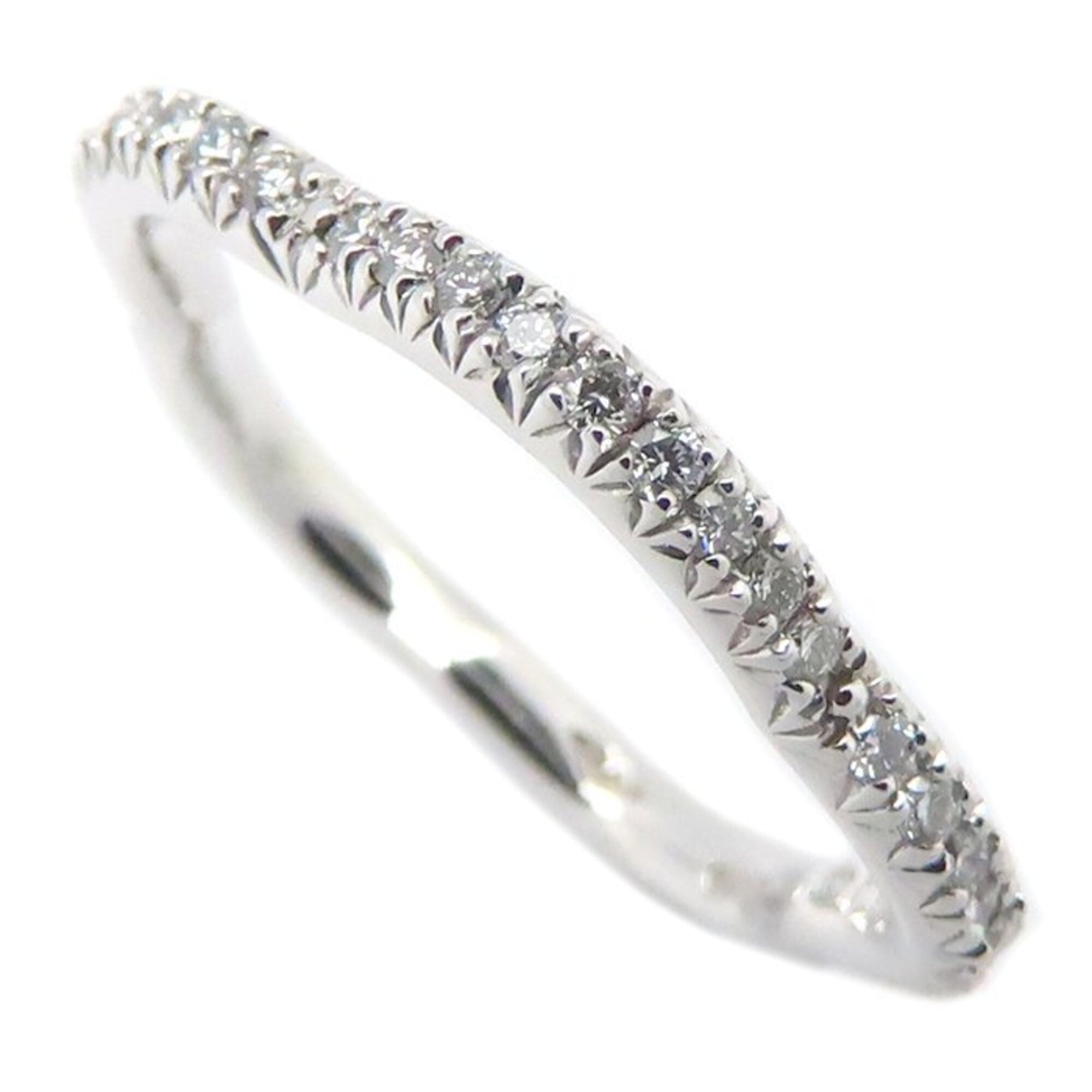 CHANEL Camellia Diamond Eternity Ring, Size #48, 18K White Gold, Women\'s, J3211 295242