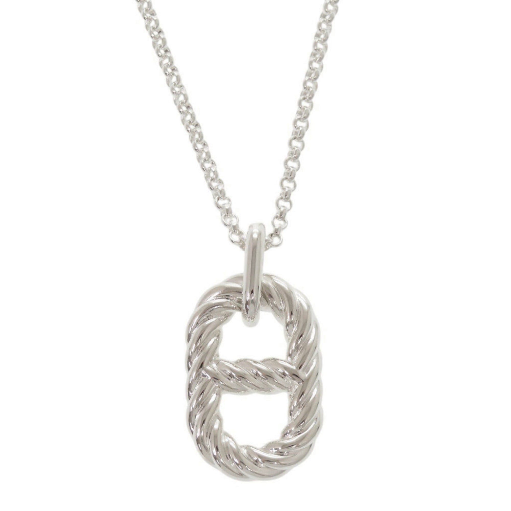 Hermes Chaine d\'Ancre Area 2 GM Sterling Silver 925 Necklace Pendant 0647HERMES