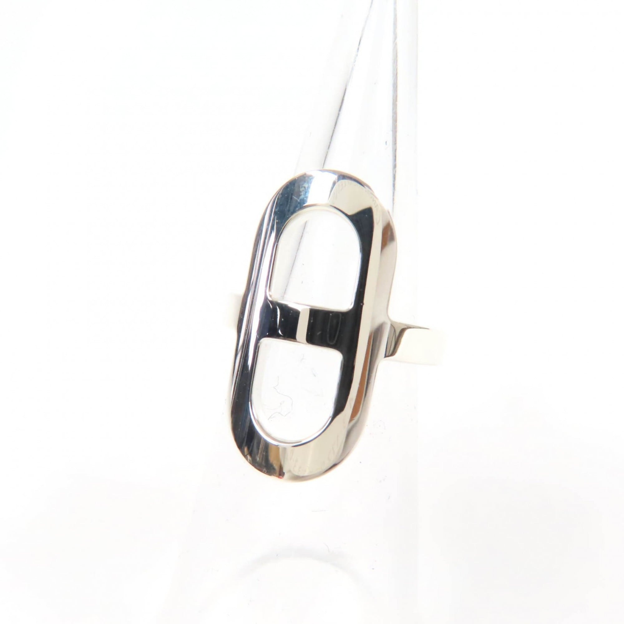 HERMES 2021 Ever Chaine d\'Ancre PM Ring, AG925 Silver, Size 46, with Box, Made in France, Weight 5.