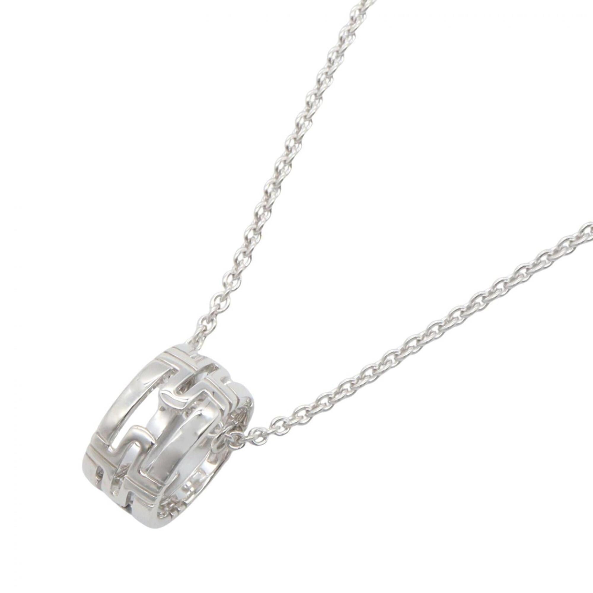 Bulgari BVLGARI Parentesi Necklace, 18KWG (White Gold), Silver Tone, for Men and Women