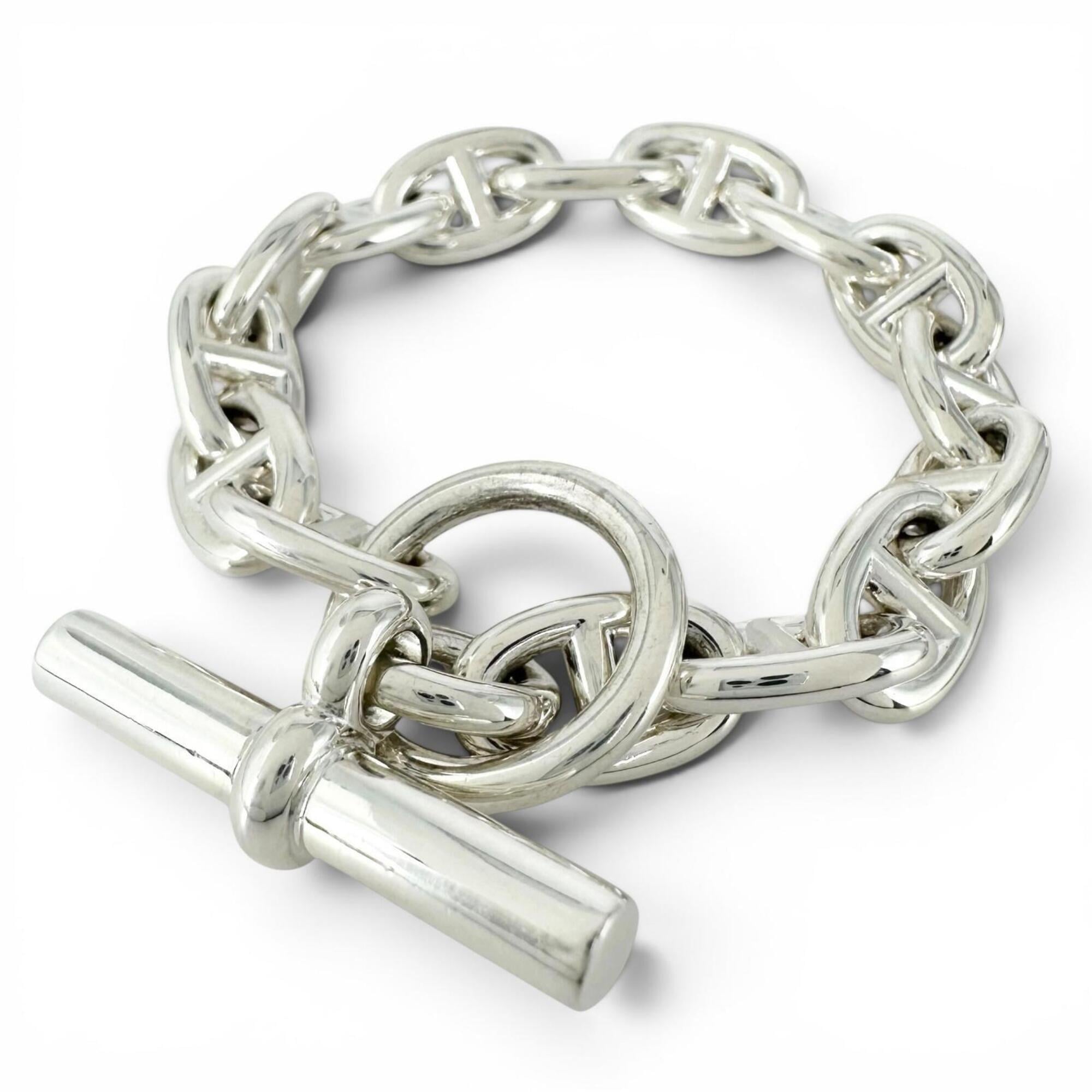 HERMES Chaine d\'Ancre PM bracelet, AG925 15 links, silver, made in France, 2021 model, weight 34.15
