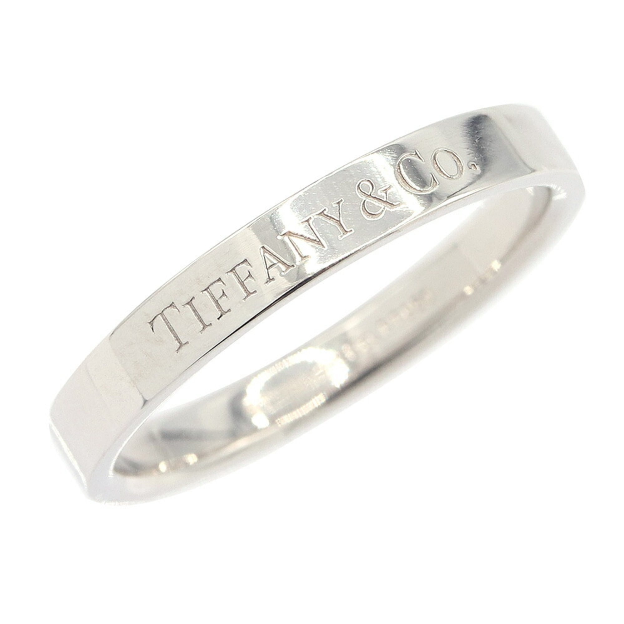 Tiffany & Co. Ring Band PT950 1 US8.5-9 Flat Wedding