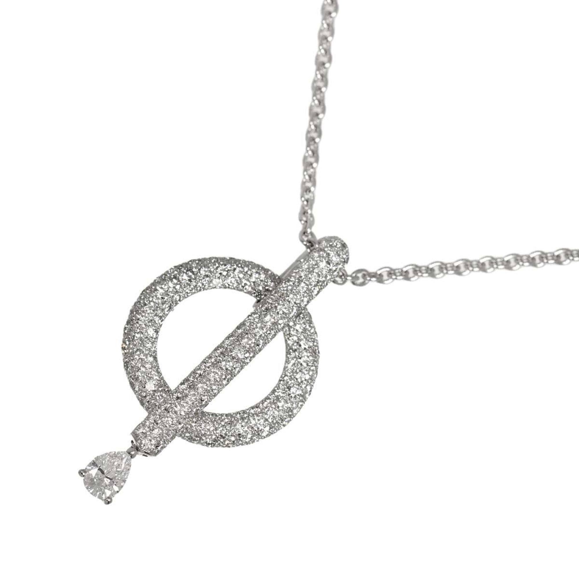Chanel Omega Diamond Necklace 40cm 18K WG White Gold 750