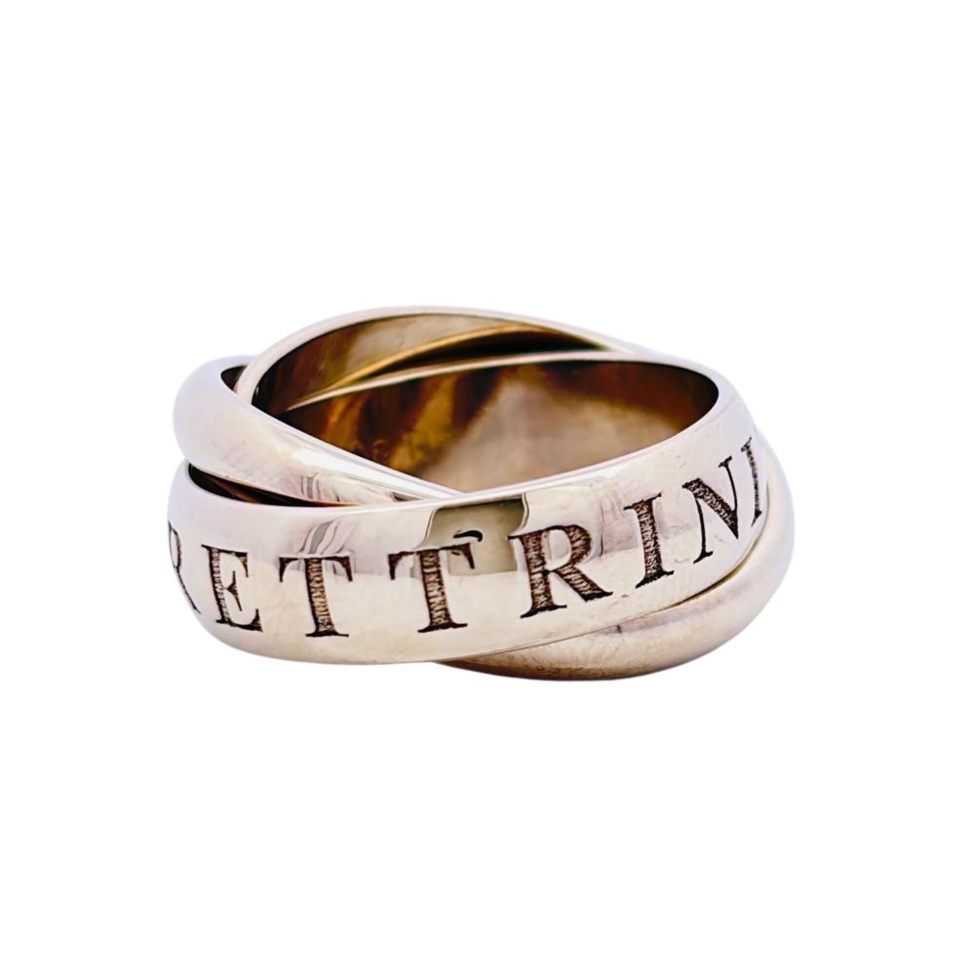 Cartier Trinity Ring, 1998 Christmas Limited Edition, Size #50, 18KWG, 10.6g, White Gold, Approx. Wo
