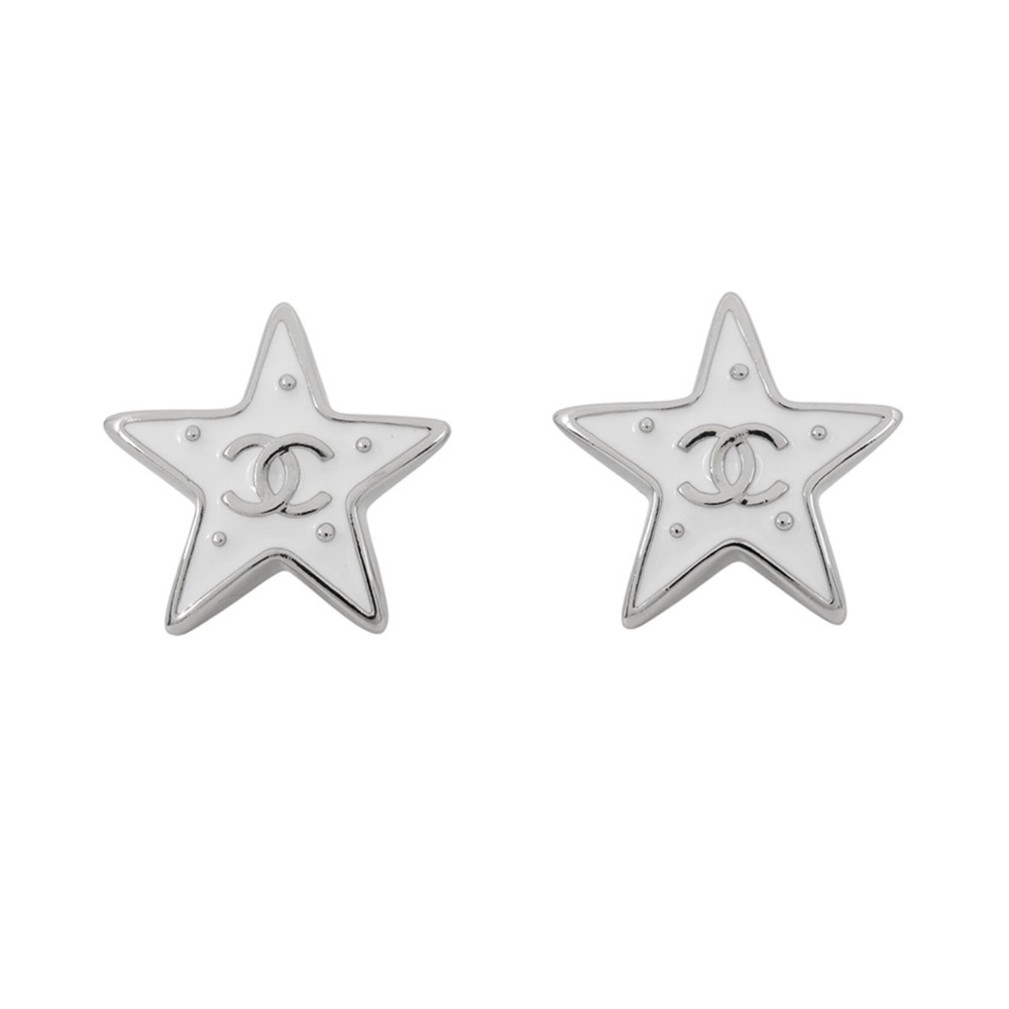 Chanel Cosmo Star Earrings Coco Mark L26 S ABH462 CHANEL Black Women\'s