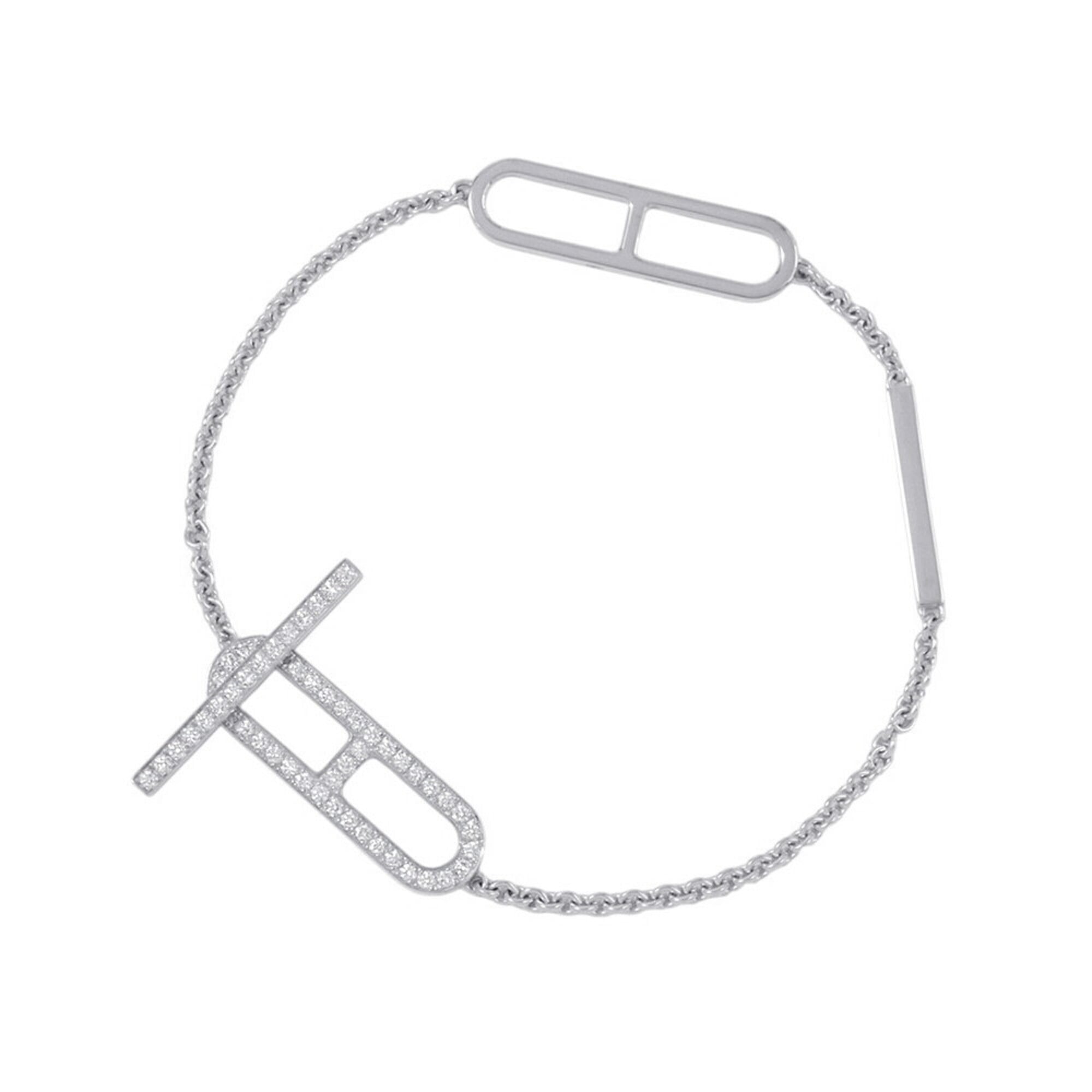 Hermes Bracelet Everchaine d\'Ancre Diamond 54P Total 0.37ct 18KWG White Gold Size ST HERMES Chaine