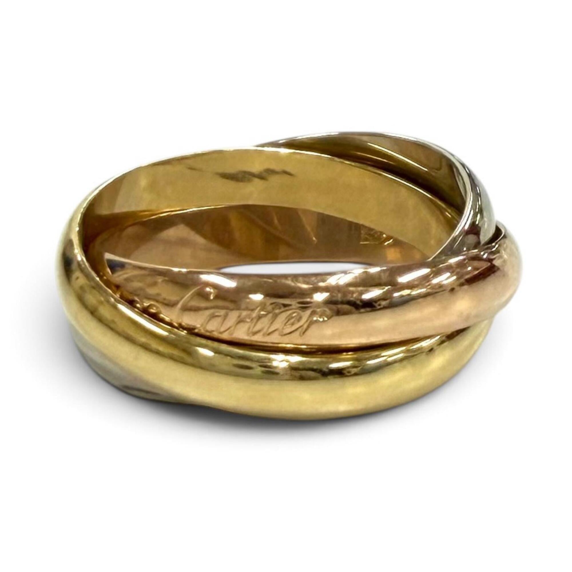 Cartier A2788B Trinity Classic Ring 750 (YG PG WG) Yellow Gold Pink White Size 56 Weight 8.8g Women\