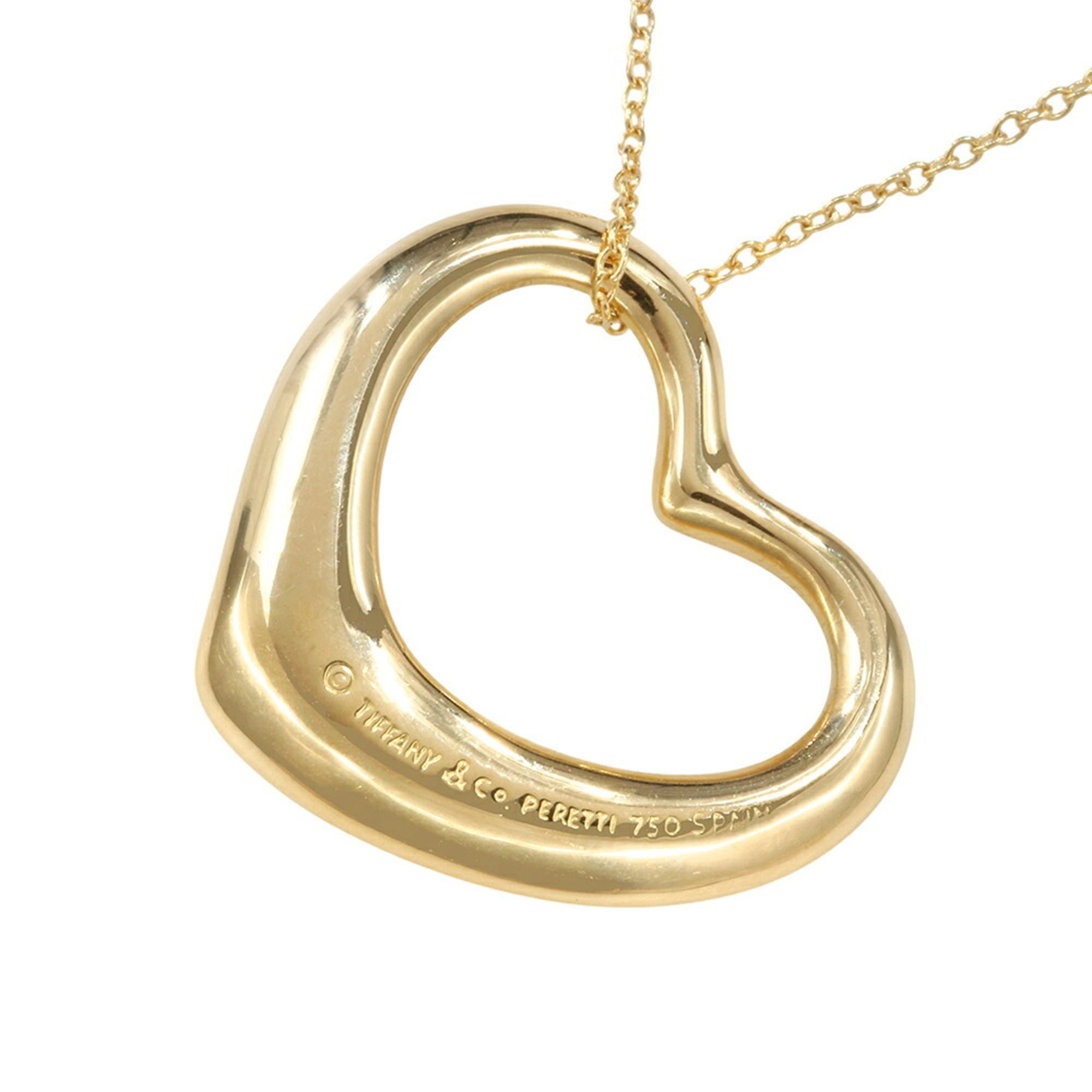 Tiffany & Co. Heart Necklace, approximately 10.2g, K18YG Yellow Gold, Large Size