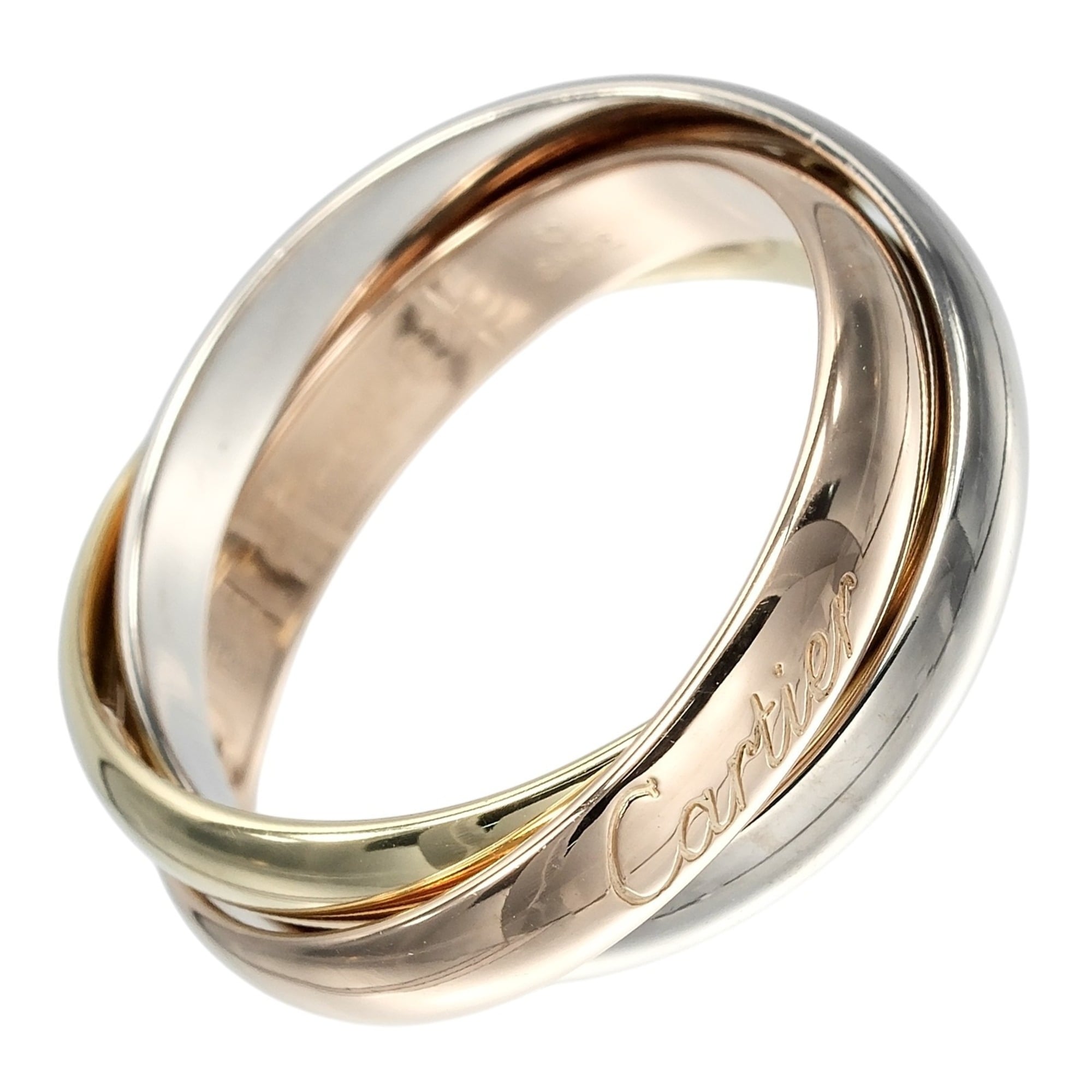 Cartier Trinity Ring, Size 13, 3.4mm Band, 18K Gold (YG, PG, WG), Approx. 7.85g