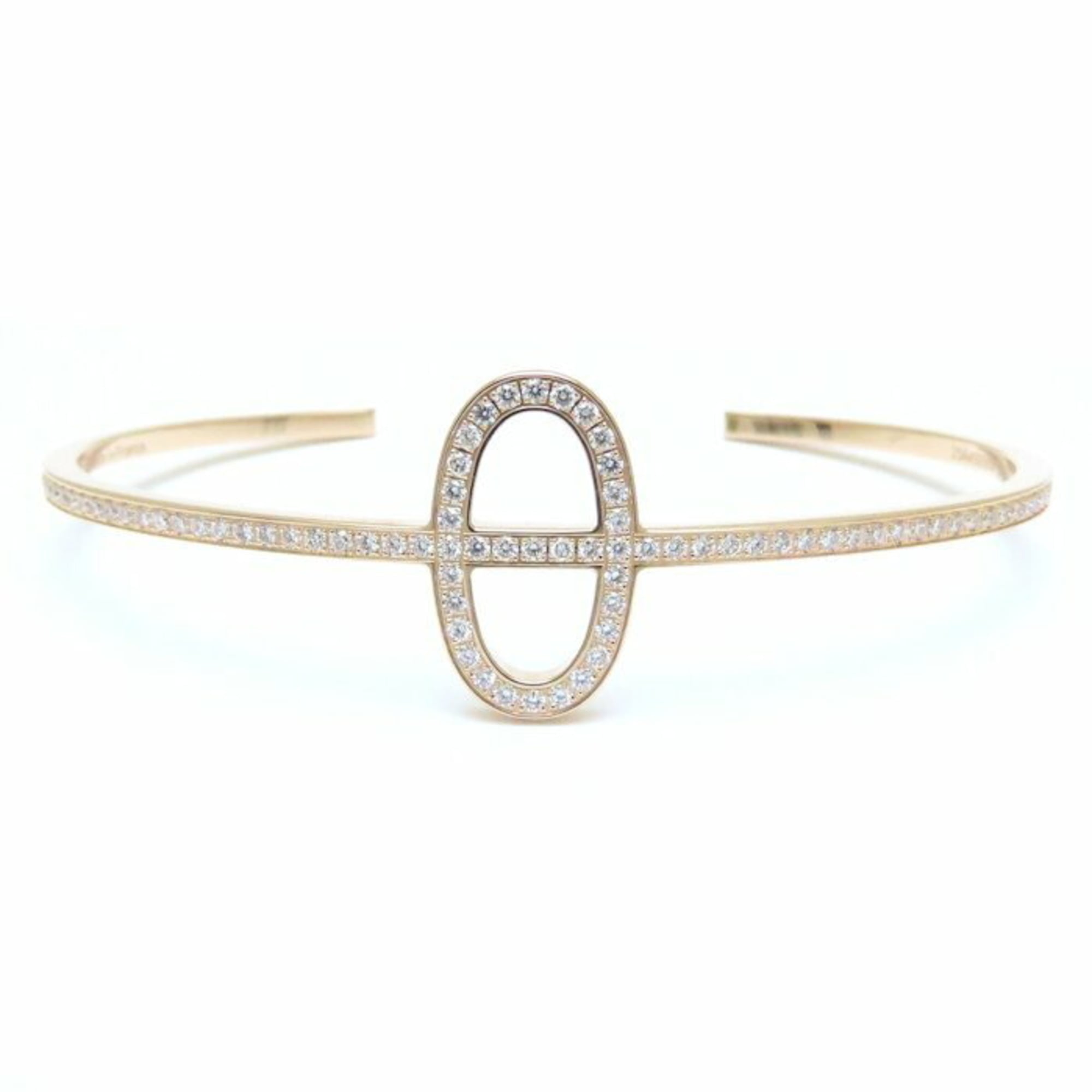 HERMES Chaine d\'Ancre Contour Bangle with 0.84ct Diamonds in 18KPG, Women\'s, 294639