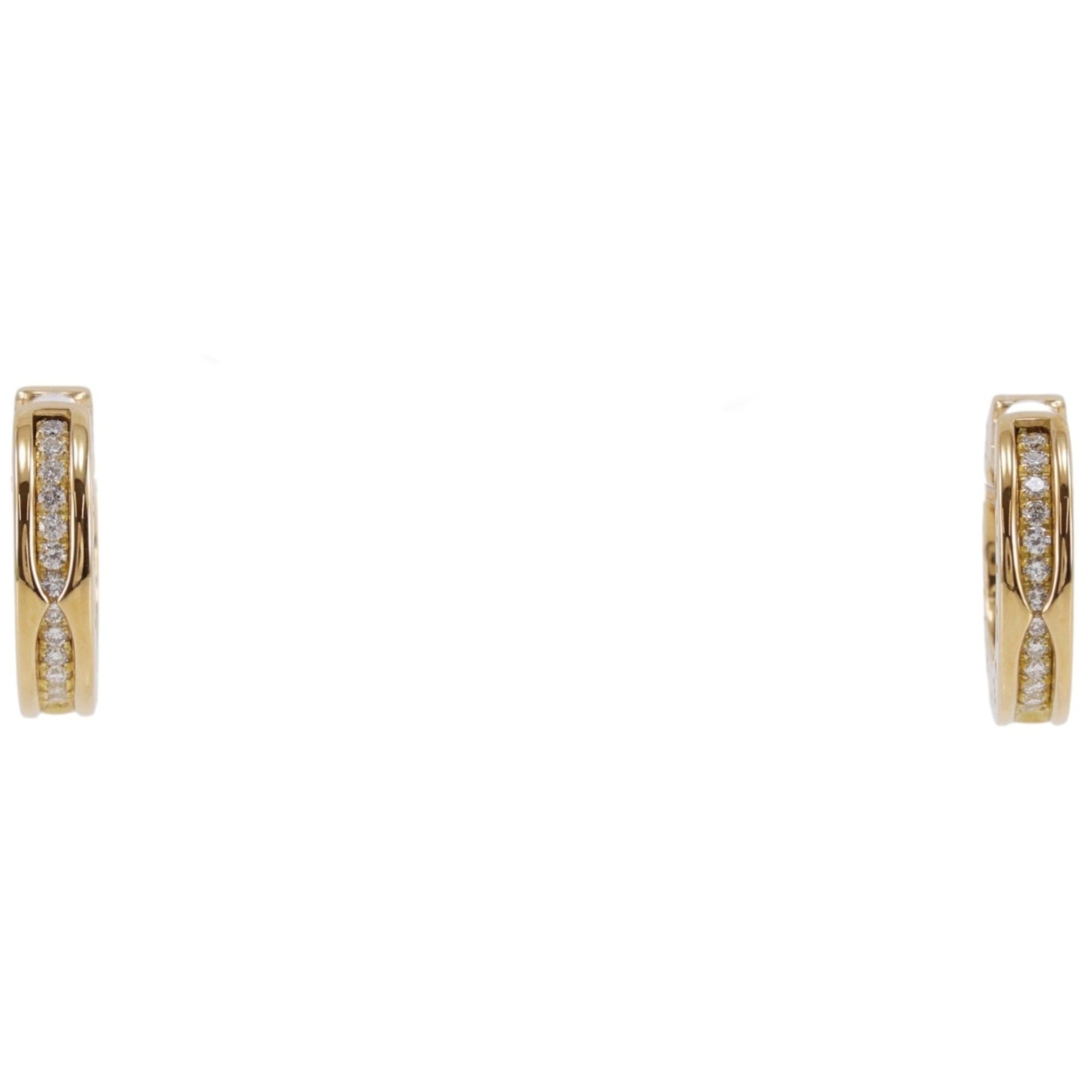 Bulgari BVLGARI Bzero1 Earrings, 18K Yellow Gold x Diamond, Approx. 16.2g, Women\'s.