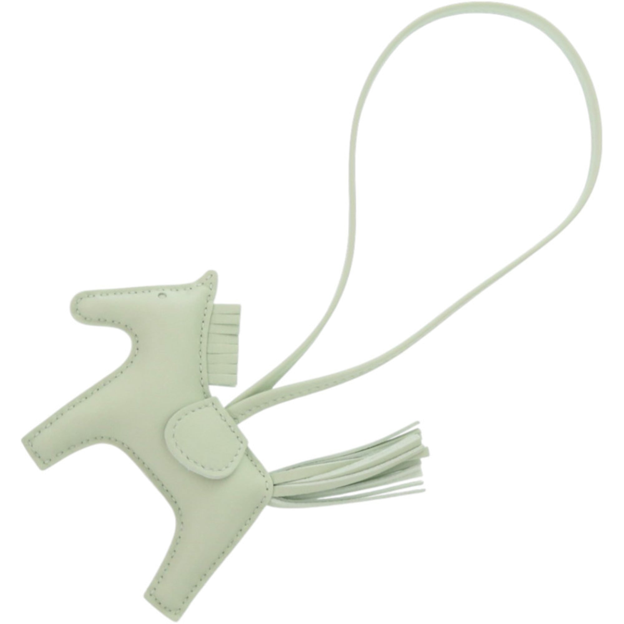 Unused Hermes Rodeo PM Lambskin Vert Fizz Keychain, W stamp, 0490HERMES