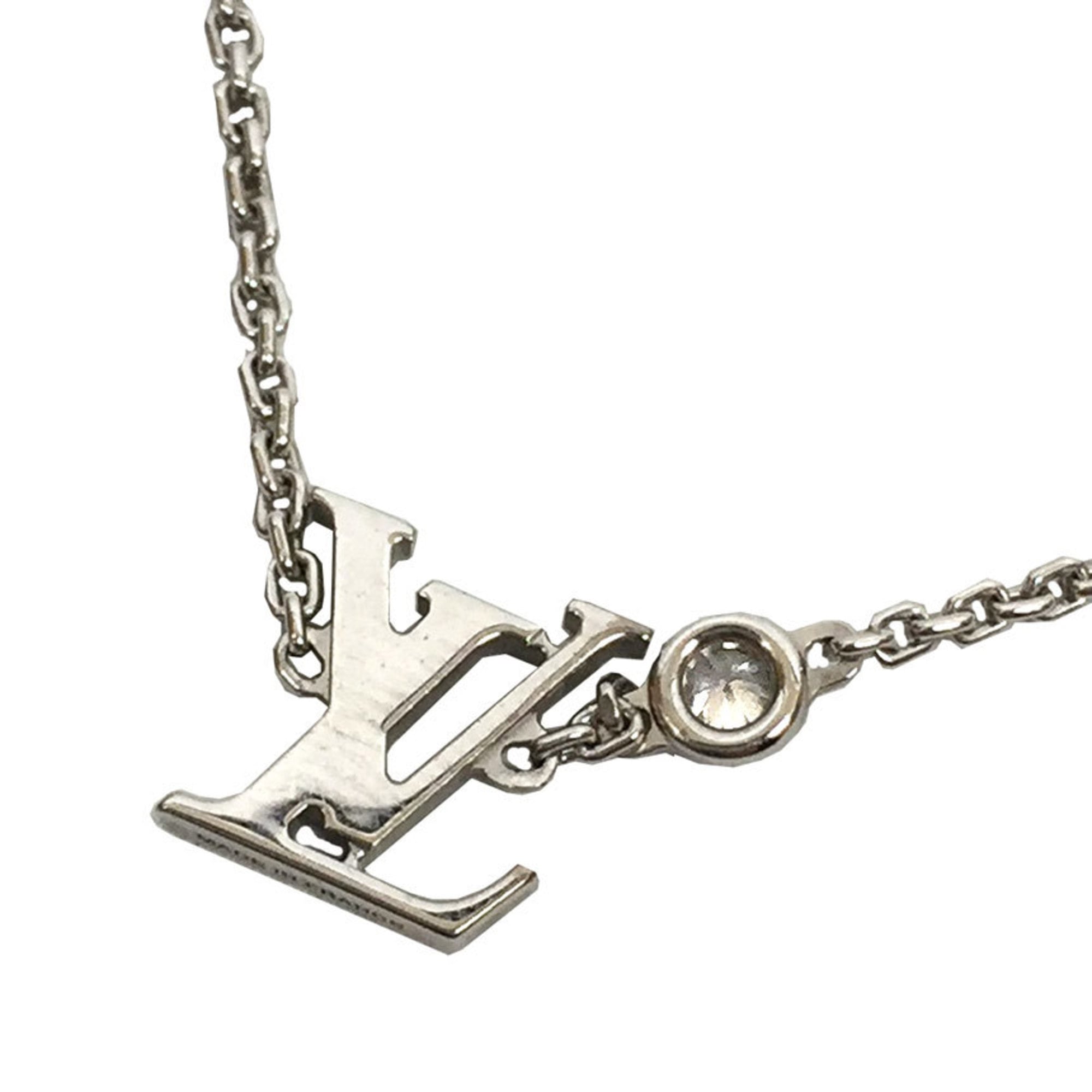 Louis Vuitton Pendant Idylle Blossom Necklace with Diamonds, Q93653, AU750 White Gold, Women\'s, Fin