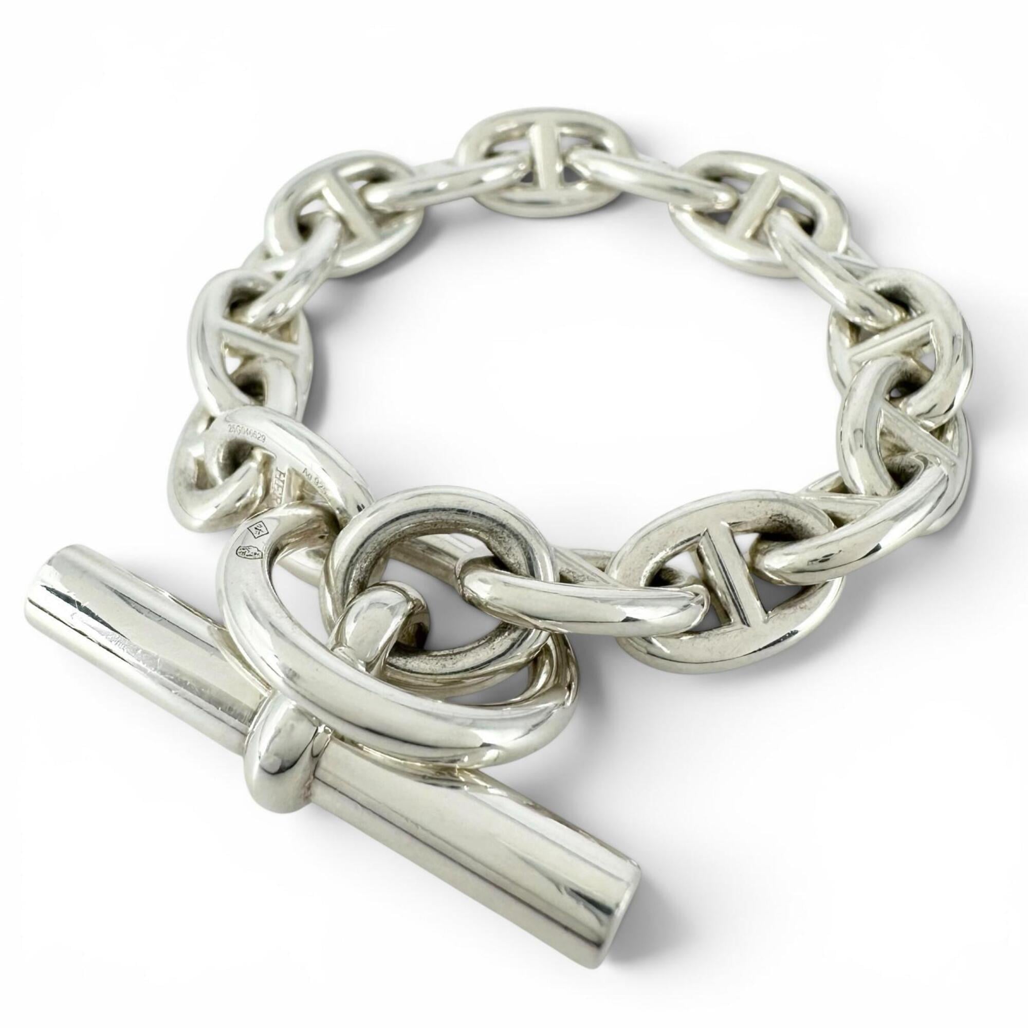 HERMES Chaine d\'Ancre PM bracelet, AG925, 15 links, silver, made in France, 2025 model, weight 32.8