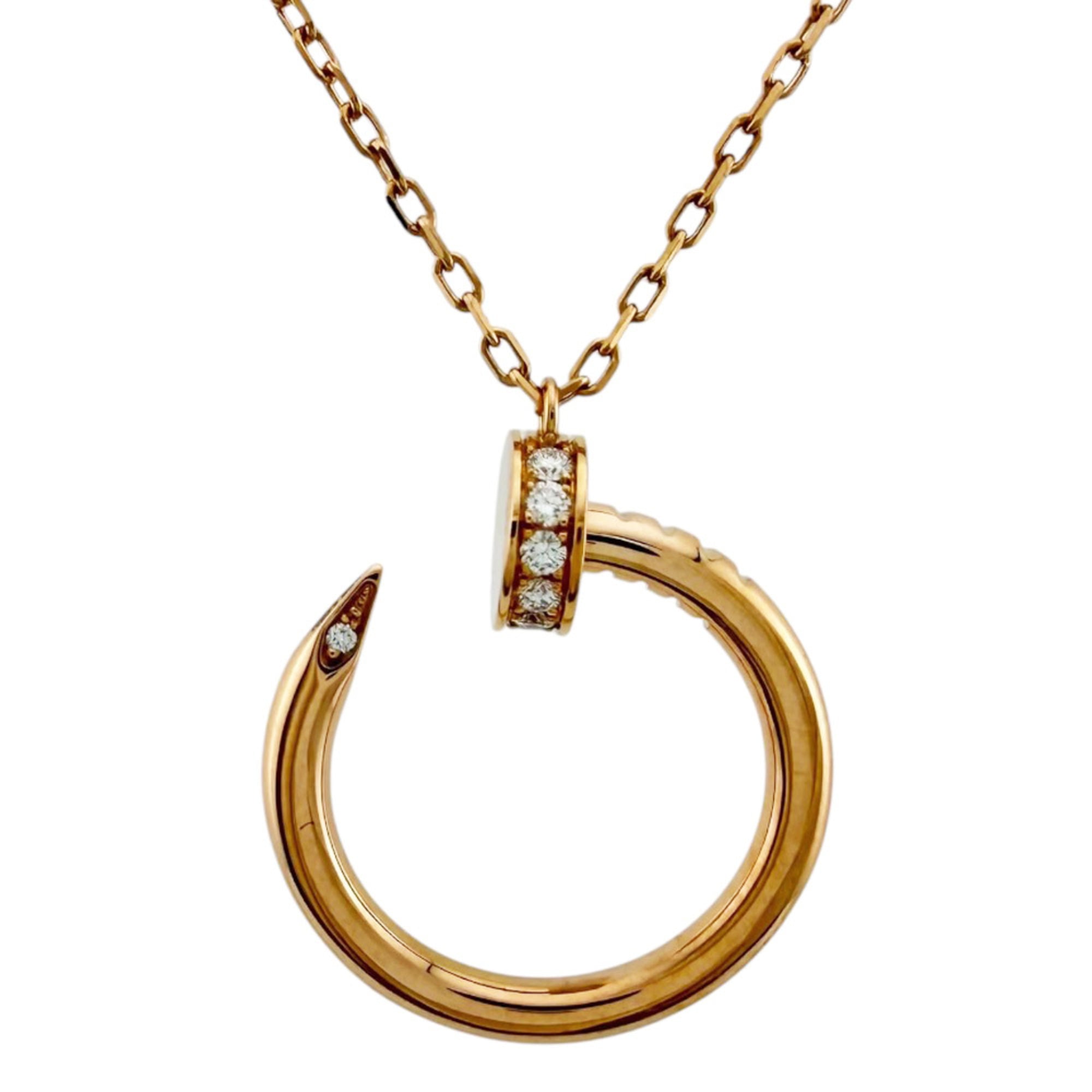 Cartier Juste un Clou Necklace, 18K Pink Gold, Diamond, Women\'s, CARTIER, Pre-owned