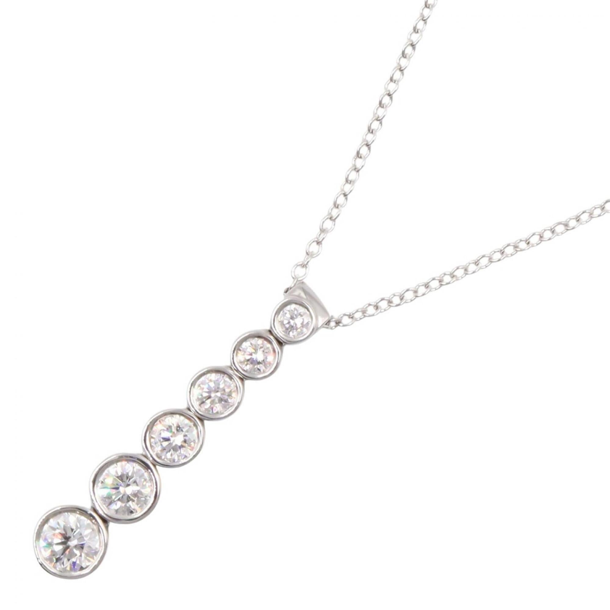 Tiffany & Co. Jazz Graduated Drop Diamond Necklace, Platinum 950, Diamond, Women\'s, Silver/Clear To