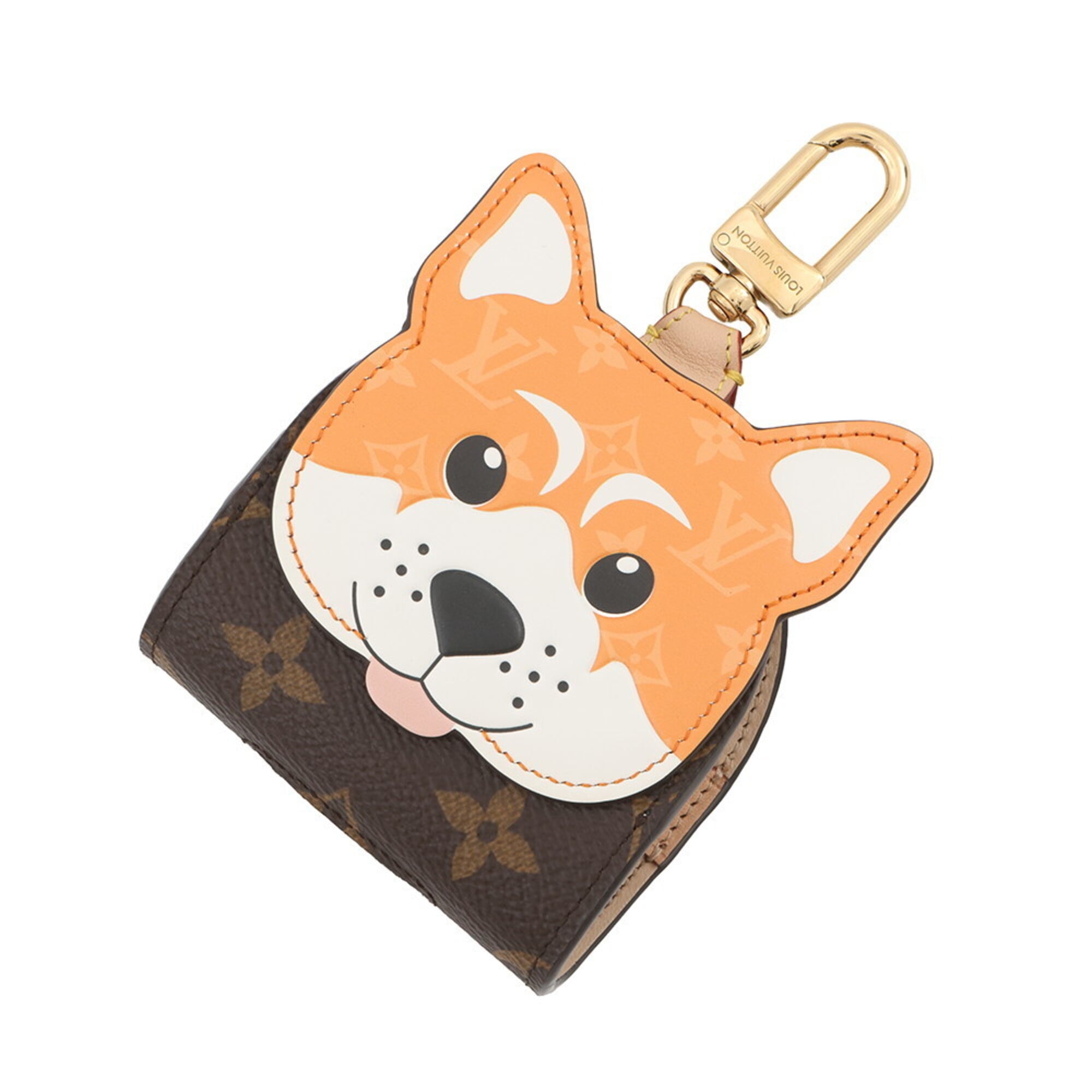 Louis Vuitton Accessory Bag Charm Monogram Dog Handbag Holder Shiba GI1260 Keychain Motif Inu LOUIS