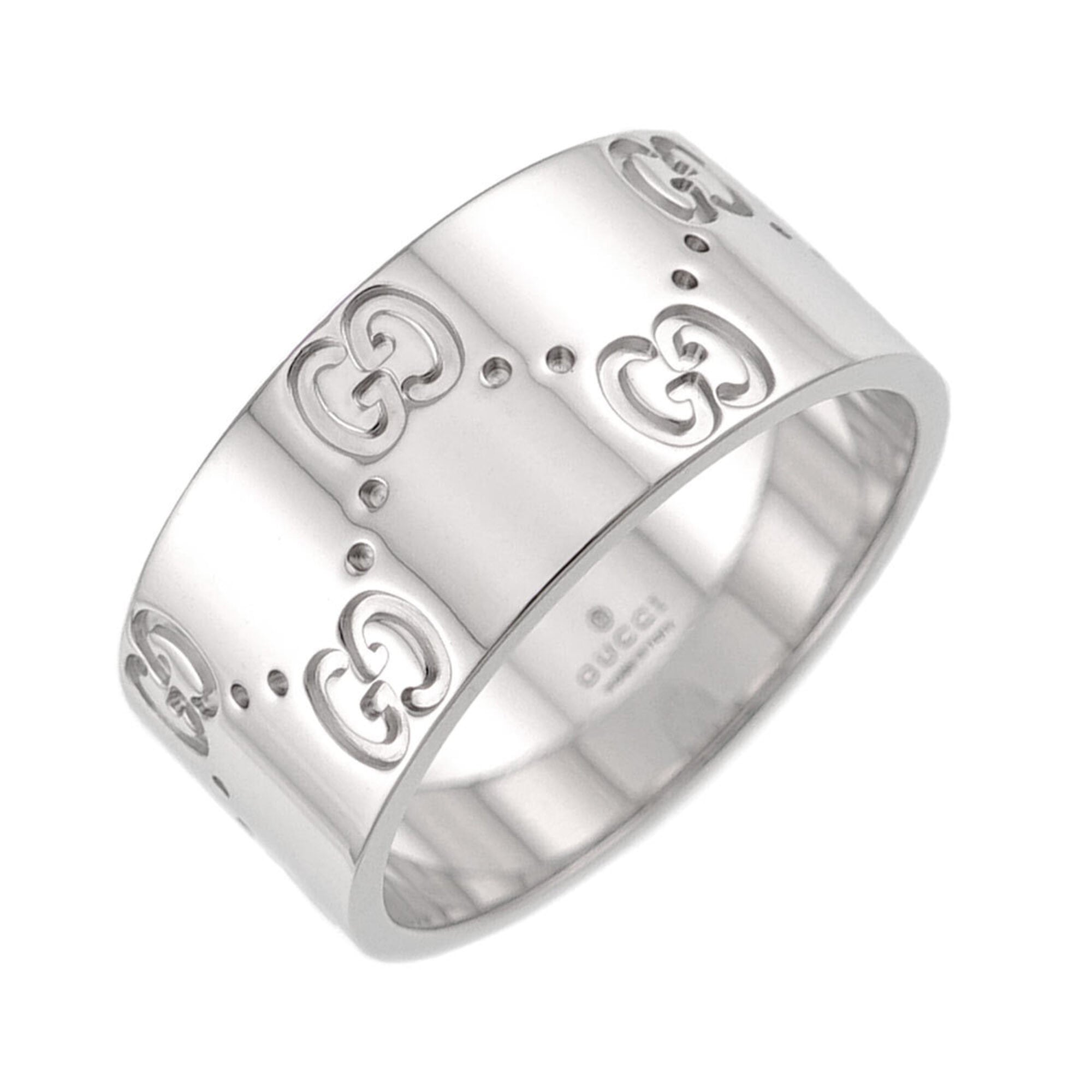 Gucci Icon Wide Ring #18, 18K WG (White Gold 750)