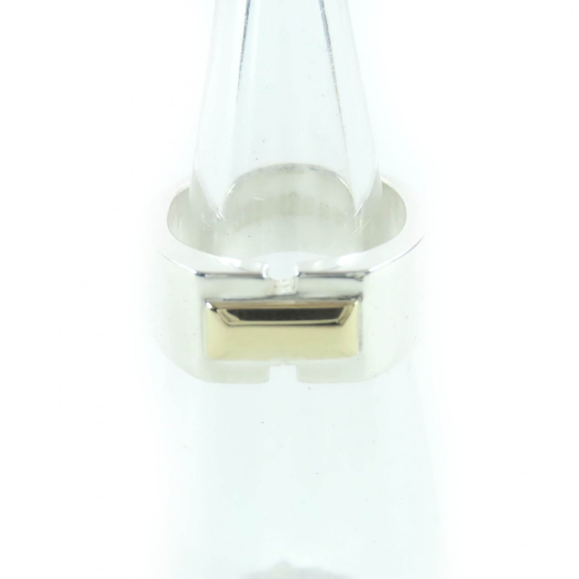 HERMES Vintage Bucket Ring, 925 Sterling Silver and 18K Gold, Size 50 (Japanese size equivalent), We