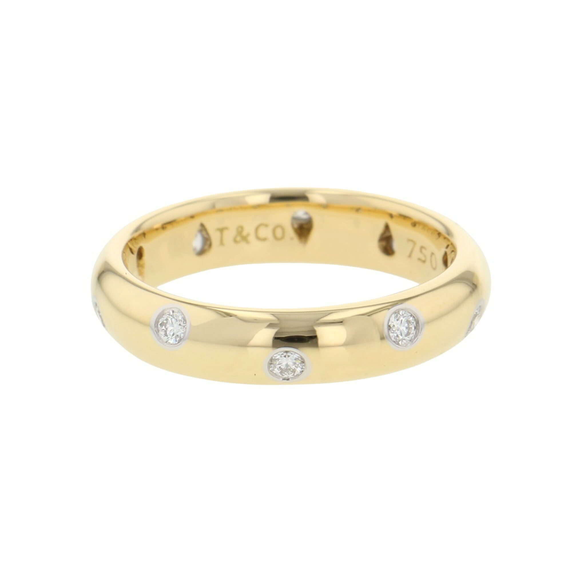 Tiffany & Co. Dots Diamond Ring, 18K Yellow Gold (KYG), Platinum (Pt950), Size Approx. 1. (Tiffany r