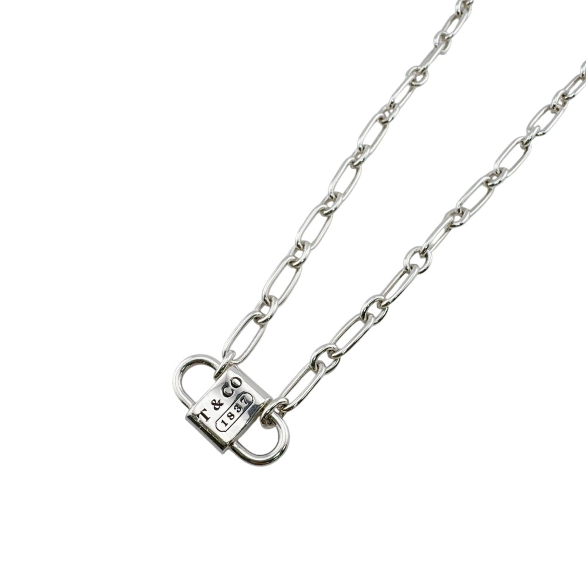 TIFFANY&Co. Tiffany Double Lock Necklace 1837 Choker Chain Silver