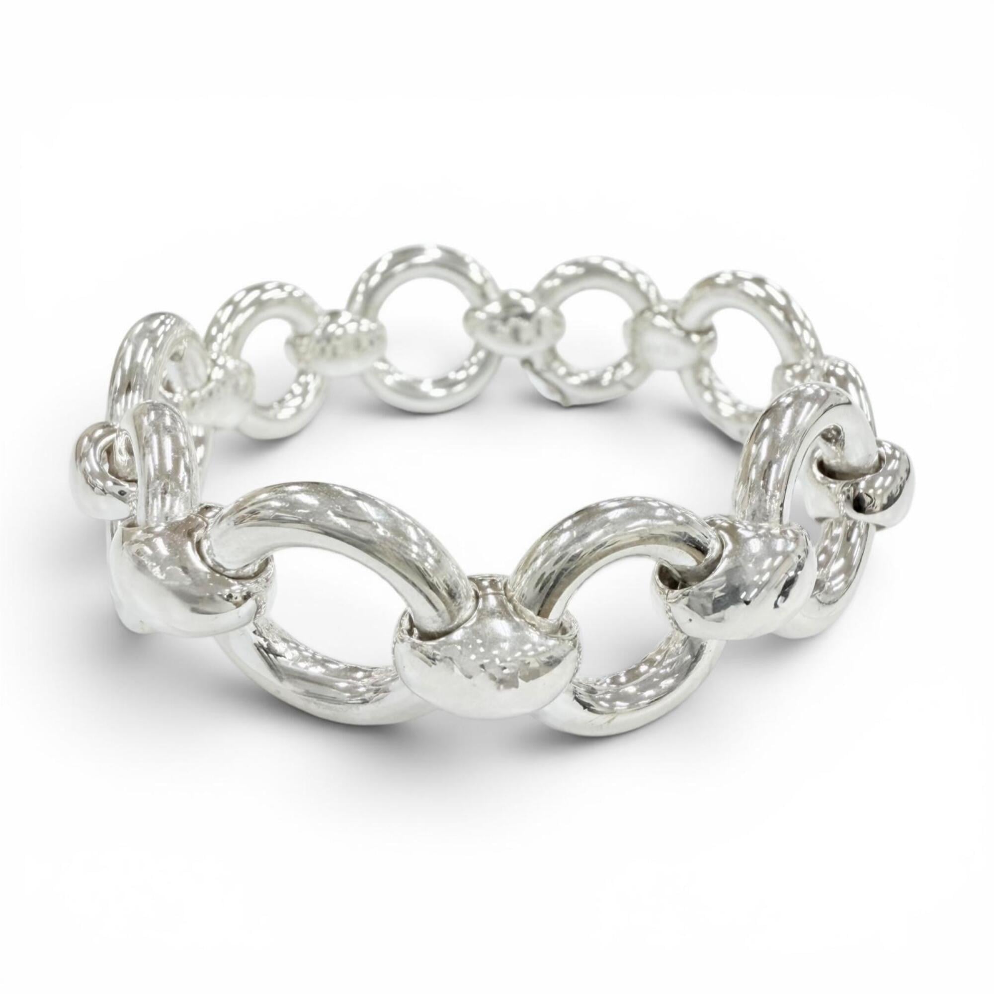 HERMES Vintage Frontaire Bracelet, SV925 Bangle, Silver, Weight 55.2g, Women\'s.