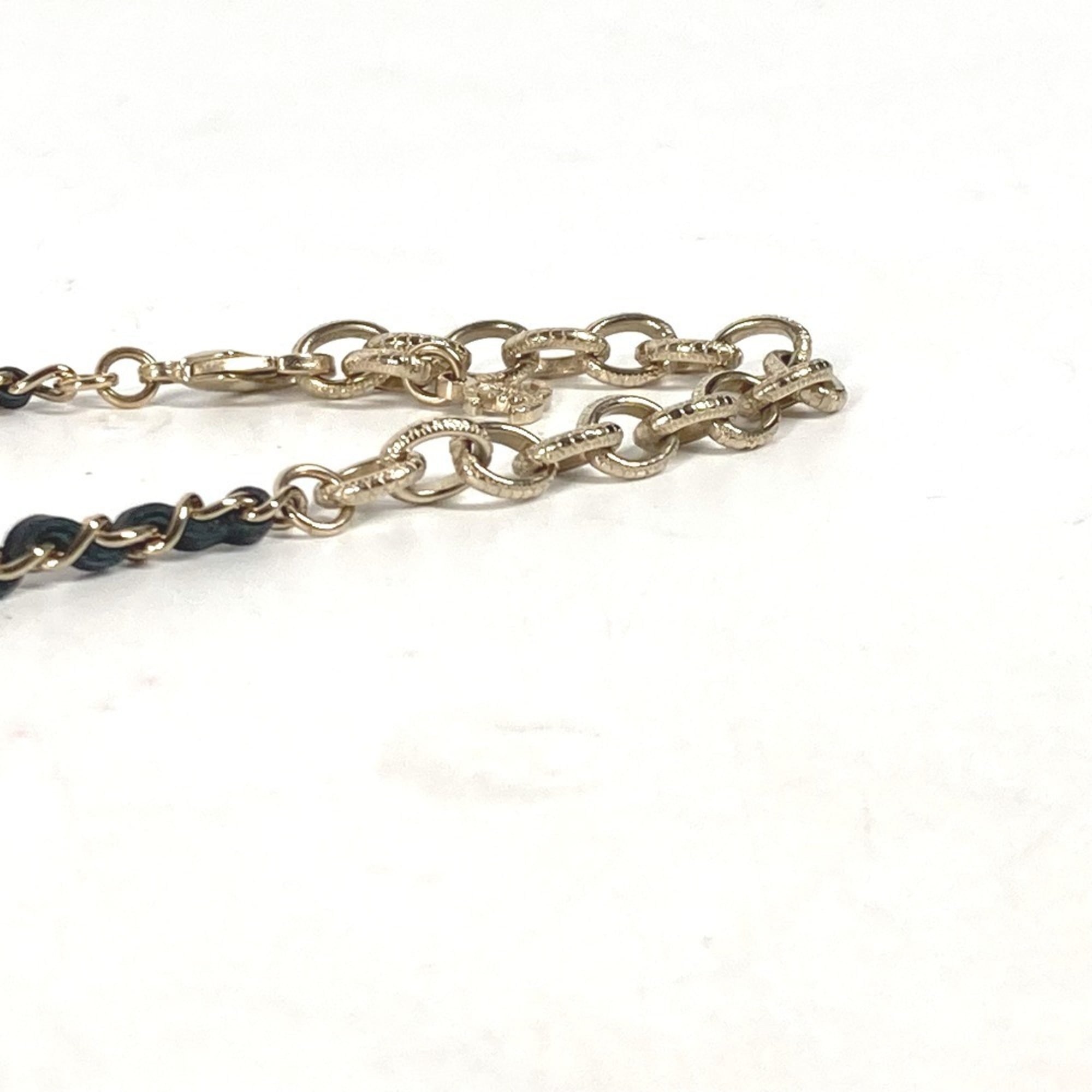 CHANEL Chanel AB9152 A22 CC Coco Mark Rhinestone Choker Chain Necklace Metal Women\'s Black Similar
