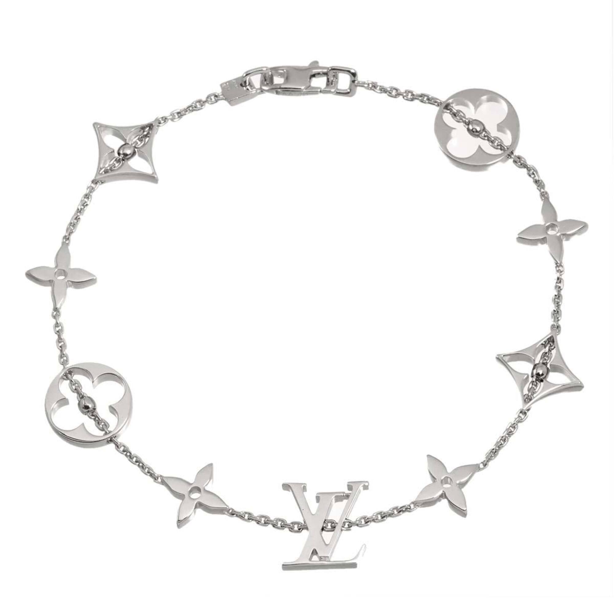 Louis Vuitton Monogram Bracelet, 19cm, 18K White Gold (750)