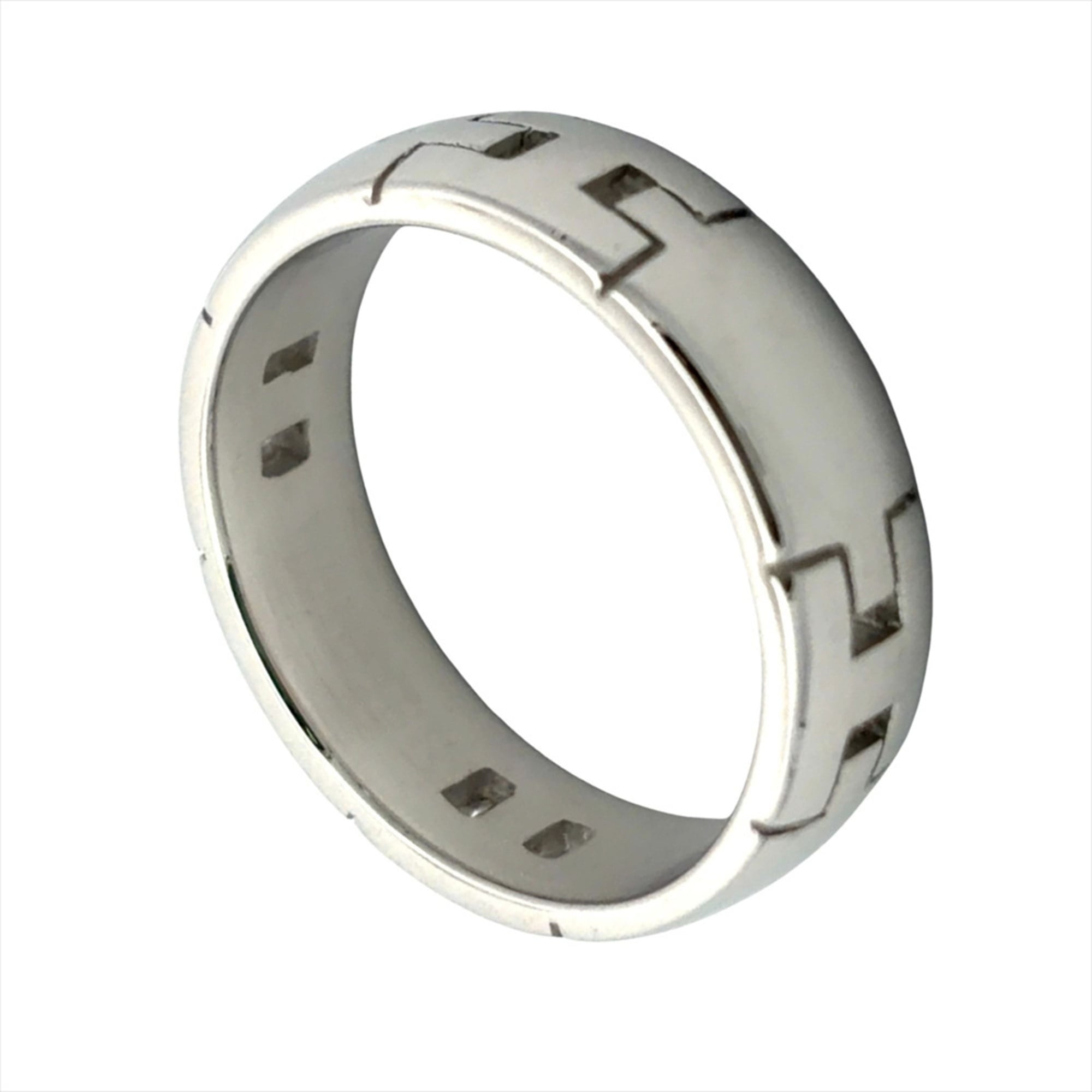 Hermes Hercules Ring, Size #52, 18K White Gold, 6.3g, Women\'s