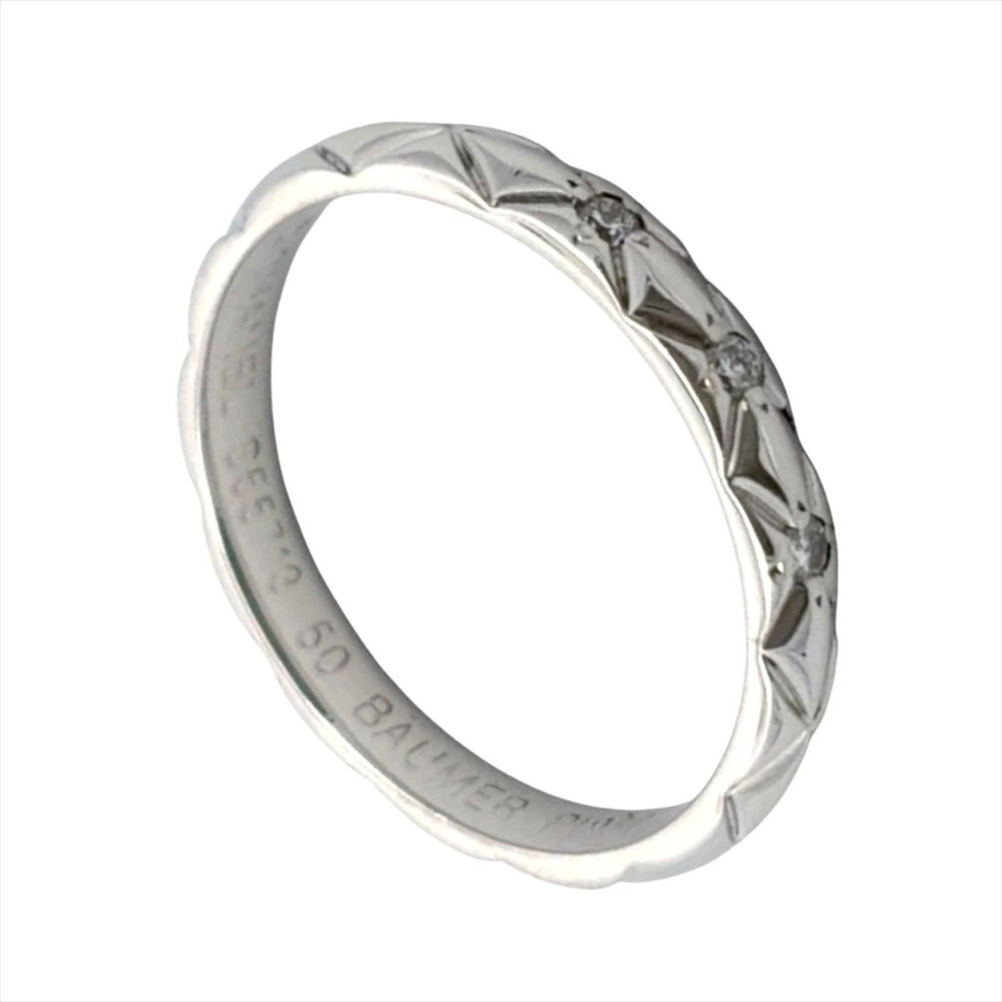 Chanel Coco Crush 3-Diamond Ring, Size #50, Platinum 950, 2.9g, Women\'s Ring