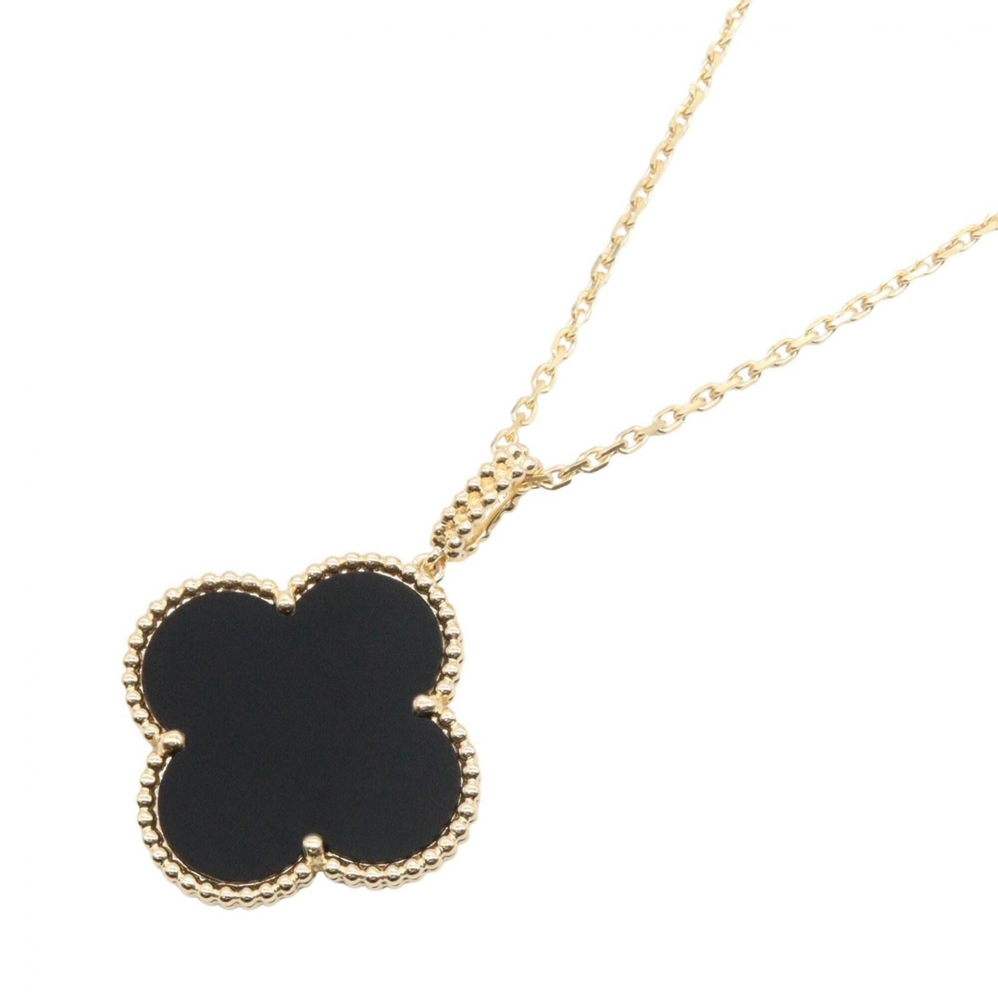 Van Cleef & Arpels Magic Alhambra Onyx Necklace, 18K (Yellow Gold), Onyx, Women\'s, Gold/Black, VCAR